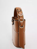 Weiyinxing MYLRF New Women's Bag Fashion Buckle Decoration Popular One-Shoulder Bucket Slant Bag