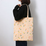 Weiyinxing Canvas Bag Female Cloth Art Large Hand-Held Korean Version Students' Class Schoolbag One-Shoulder Handbag Shopping Bag
