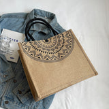 Weiyinxing Capacity Flax One Shoulder Tote Bag Female New National Style Fashion Mommy Bag College Students Class Handbag