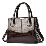 Weiyinxing [Recommended] Bright Leather Handbag 2024 New Stone Grain Simple Women's Bag Large Capacity Single Shoulder Cross-Body Bag
