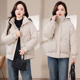 Size 300 Catties Fat MM Cotton Clothes Female Short Style 2024 New Korean Version Loose Cotton-Padded Jacket Fashion Hooded Cotton-Padded Jacket