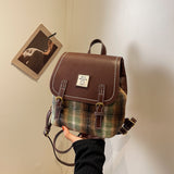 Weiyinxing And Winter Woolen Bag Female 2024 New Backpack Fashion Plaid Hand Bag College Students Popular Small Backpack