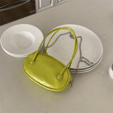 Weiyinxing Bag Women's Bag Minority One-Shoulder Chain Oval Bag Simple Spring And Summer Handbag Advanced Fashion Mobile Bag