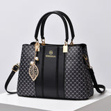 Weiyinxing Chen Female Bag] 2024 Spring / Summer New Fashion Handbag Middle-Aged Large Capacity Spell Color One-Shoulder Cross-Body Bag Tide