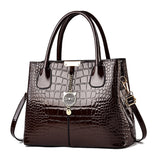 Weiyinxing [Women's Bag] Bright Leather Handbag 2024 New Stone Grain Women's Bag Large Capacity Single Shoulder Cross-Body Bag