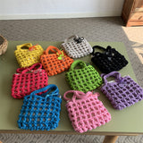 Weiyinxing Handbags For Women, Hand-Woven Buns, Mother Bags, Cute Pendant, Holiday Style, Leisure, Hand-Hollowed-Out Women's Bags.