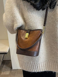 Weiyinxing And Winter Millard Handbag Bag Female 2024 New Retro Collision Color Bucket Bag Niche Versatile Shoulder Cross-Body Bag