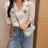 Weiyinxing New Style Chao Baitai Lady's Shoulder Bag, Pillow Bag, Stick Bag, Armpit Bag, One Shoulder Handbag, Black Bag.