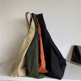 Weiyinxing Nylon Large-Capacity One-Shoulder Women's Bag Tote Bag Shopping Bag Pure Color Lightweight Retro Handbag