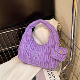 Weiyinxing New 2024 Korean Versatile Ins Handbag Is Popular With A Single Shoulder Pleated Underarm Bag