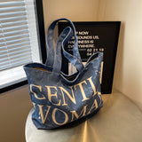 Weiyinxing Woman Full Print Letter Printed Canvas Bag 2024 New Love Mommy Shopping Bag Single Shoulder Bag