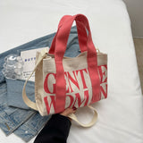 Weiyinxing Gentlewoman Letter Mini Portable Canvas Bag 2024 New Casual Versatile One-Shoulder Cross-Body Bag