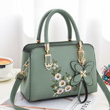 Weiyinxing Female 2024 New Fashion Single Shoulder Bag Large Capacity Soft Leather Handbag Embroidered Soft Leather Cross-Body Bag