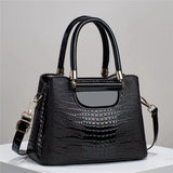Weiyinxing Chen Female Bag] Bright Leather Stone Grain Bucket Bag 2024 New Handbag Large Capacity Women's Shoulder Bag