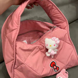 Weiyinxing Pattern Stitched Large-Capacity One-Shoulder Bag Leisure Portable Handbag 2024 New Underarm Fold Tote Bag