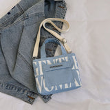 Weiyinxing Gentlewoman Niche Design Canvas Bag 2024 New Color Letter Single Shoulder Cross-Body Bag