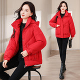 Size 300 Catties Fat MM Cotton Clothes Female Short Style 2024 New Korean Version Loose Cotton-Padded Jacket Fashion Hooded Cotton-Padded Jacket
