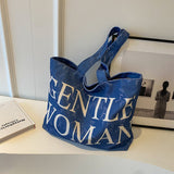 Weiyinxing Woman Full Print Letter Printed Canvas Bag 2024 New Love Mommy Shopping Bag Single Shoulder Bag