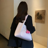 Weiyinxing New 2024 Tott Large-Capacity One-Shoulder Handbag Non-Woven Pink Wave Minority Designer One-Shoulder Bag