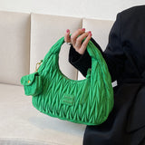 Weiyinxing New 2024 Korean Versatile Ins Handbag Is Popular With A Single Shoulder Pleated Underarm Bag