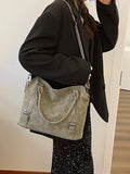 Weiyinxing Women's Bag Vintage Leisure One-Shoulder Handbag Large-Capacity Tote Bag Lady's Commuter Bag