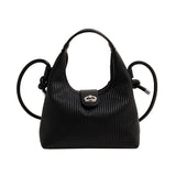 Weiyinxing Vertical Striped Handbag 2024 New Niche Design One-Shoulder Strap Satchel Foreign Style Bag