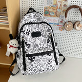 Weiyinxing New Female Graffiti Backpack Korean Cartoon Cute High-Capacity Middle School Student Schoolbag