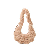 Weiyinxing Version Kosong Niujiao Plush Fold Cloud Bag Autumn And Winter New One-Shoulder Bag Women's Fashionable Plush Bag