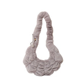 Weiyinxing Version Kosong Niujiao Plush Fold Cloud Bag Autumn And Winter New One-Shoulder Bag Women's Fashionable Plush Bag