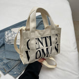 Weiyinxing Gentlewoman Letter Mini Portable Canvas Bag 2024 New Casual Versatile One-Shoulder Cross-Body Bag