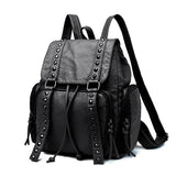 Weiyinxing Washing Leather Backpack 2024 New Ladies' Leisure Bag Large-Capacity Female Travel Backpack