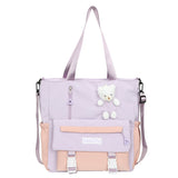 Weiyinxing Large Capacity Hand Carrying Book Bag Cram Bag Students Lovely High School Students Make Up A Lesson Handbag Junior High School Students Cross-Body Bag