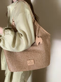 Weiyinxing Wind Chio2nd Manchester City Park Tote Bag Women's Leisure Large Capacity Woven Straw Bag Handbag Shoulder Bag