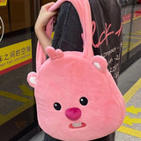 Weiyinxing Red Book With Cute Little Beaver Loopy Commuter Bag 2024 New Plush Single Shoulder Bag Handbag
