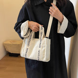 Weiyinxing Handbag Small Bag 2024 New Thai Gentle Woman Canvas Bag Letter Vegetable Basket Single Shoulder Bag