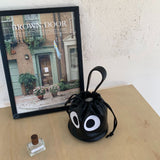 Weiyinxing Spring Style Women's Bucket Korean Version Pu Bucket Handbag Big Eyes Lovely One-Shoulder Straddling Women's Bag