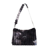 Weiyinxing Individual Wool Bag 2024 New Ink Retro One-Shoulder Oblique Straddle Bag Underarm Bag Large-Capacity Handbag Woman