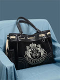 Weiyinxing Online Celebrity Letter Embroidery Tote Bag Large Capacity Retro Velvet Handbill Shoulder Bag