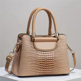Weiyinxing Chen Female Bag] Bright Leather Stone Grain Bucket Bag 2024 New Handbag Large Capacity Women's Shoulder Bag