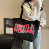 Weiyinxing Gentlewoman Large Letter Print Canvas Bag 2024 New Textured Casual Hand Single Shoulder Bag