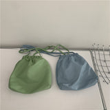 Weiyinxing Female 2024 New Candy Color Mini Pu Handbag Mobile Bag One Shoulder Straddling Bucket Soft Bag Girl