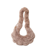 Weiyinxing Version Kosong Niujiao Plush Fold Cloud Bag Autumn And Winter New One-Shoulder Bag Women's Fashionable Plush Bag