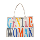 Weiyinxing Capacity Canvas Bag Woman Gentle Woman2024 New Tide Rainbow Letter Tote Bag Handbag Single Shoulder Bag