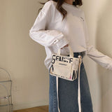 Weiyinxing Gentlewoman Niche Design Canvas Bag 2024 New Color Letter Single Shoulder Cross-Body Bag