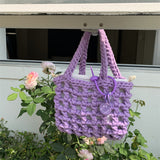Weiyinxing Handbags For Women, Hand-Woven Buns, Mother Bags, Cute Pendant, Holiday Style, Leisure, Hand-Hollowed-Out Women's Bags.