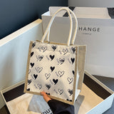Weiyinxing Ins Canvas Handbag 2024 Summer Students Carry Lunch Box Bento Bag Cosmetics Storage Bag