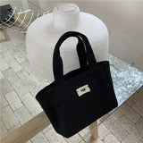 Weiyinxing New Han Dai Same Style Egg Canvas Handbag Size Bento Bag Simple Leisure Portable Tote Bag
