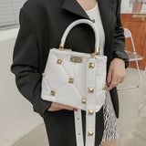 Weiyinxing Bag 2024 On The New Ling Embroidery Line Single Shoulder Cross-Body Bag Fashion Rivet Handbag