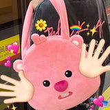 Weiyinxing Red Book With Cute Little Beaver Loopy Commuter Bag 2024 New Plush Single Shoulder Bag Handbag