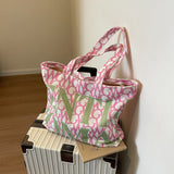 Weiyinxing Woman Full Print Letter Printed Canvas Bag 2024 New Love Mommy Shopping Bag Single Shoulder Bag